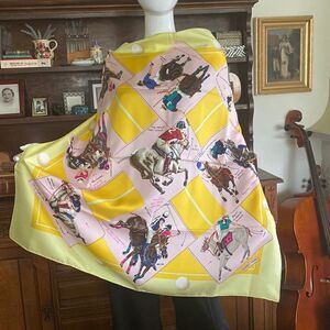 Hermès Le Monde du Polo 100% Silk Scarf 90cm